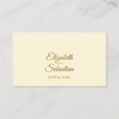 Gold Lace Ivory Cream Elegant Wedding Escort Kaart Plaatskaartje (Achterkant)