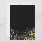Gold Lace op Black Chic Wedding Invitation Kaart (Achterkant)