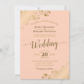 Gold Lace op het Perzische Elegant Calligraphy Wed Kaart (Voorkant)