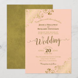 Gold Lace op het Perzische Elegant Calligraphy Wed Kaart