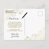 Gold Lace op maroon Wedding Save the Date Photo Aankondigingskaart (Achterkant)