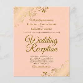 Gold Lace op Peach Weddenschappen Reception BUDGET