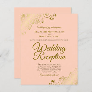 Gold Lace op Peach Weddenschappen Reception BUDGET