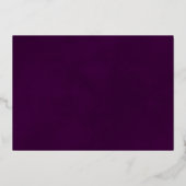 Gold Lace op Plum Paars Wedding Rehearsal Dinner Folie Uitnodiging (Achterkant)