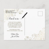 Gold Lace op Plum Wedding Save the Date Oval Photo Aankondigingskaart (Achterkant)