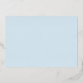 Gold Lace op Powder Blue Wedding Rehearsal Dinner Folie Uitnodiging (Achterkant)