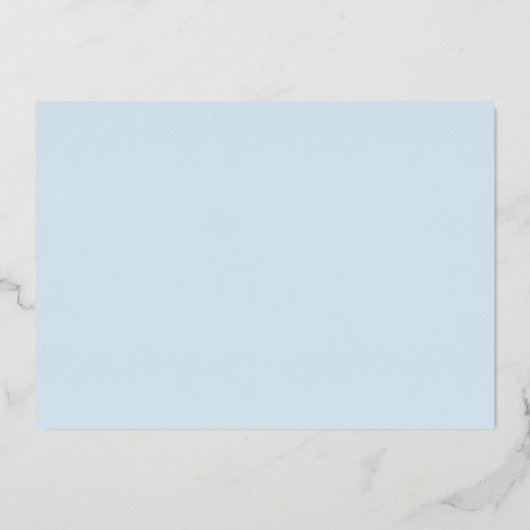 Gold Lace op Powder Blue Wedding Rehearsal Dinner Folie Uitnodiging (Achterkant)