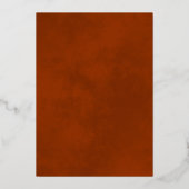 Gold Lace op Rust Oranje Wedding Save the Date Folie Uitnodiging (Achterkant)