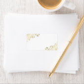 Gold Lace op White Elegant Blank Weduwadres Etiket (Insitu)