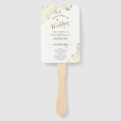 Gold Lace op White Elegant Wedding Program Handwaaier (Voorkant)