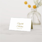 Gold Lace op White Elegant Wedding Write-In Place Plaatskaartje (Achterkant)