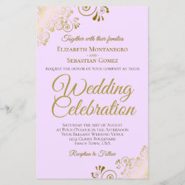 Gold Lace over Lila uitnodiging tot weddenschappen