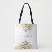 Gold Lace Paisley Mandala Tote Bag (Voorkant)