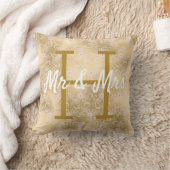 Gold Lace Pattern Monogram Cushion Kussen (Deken)