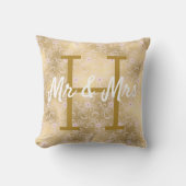 Gold Lace Pattern Monogram Cushion Kussen (Voorkant)