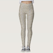 Gold Lace Pattern Yoga Gym oefent Leggings Pants u (Voorkant)