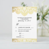 Gold Lace RSVP met maaltijdopties (Staand voorkant)