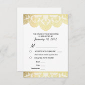 Gold Lace RSVP met maaltijdopties (Voorkant / Achterkant)