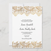 Gold Lace Wedding Invitation  Boho Kaart (Voorkant)