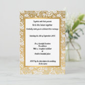GOLD LACE WEDDING INVITATION KAART (Staand voorkant)