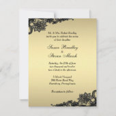 Gold Lace Wedding Uitnodiging (Voorkant)