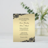 Gold Lace Wedding Uitnodiging (Staand voorkant)