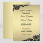 Gold Lace Wedding Uitnodiging (Voorkant / Achterkant)