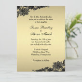 Gold Lace Wedding Uitnodiging (Staand voorkant)