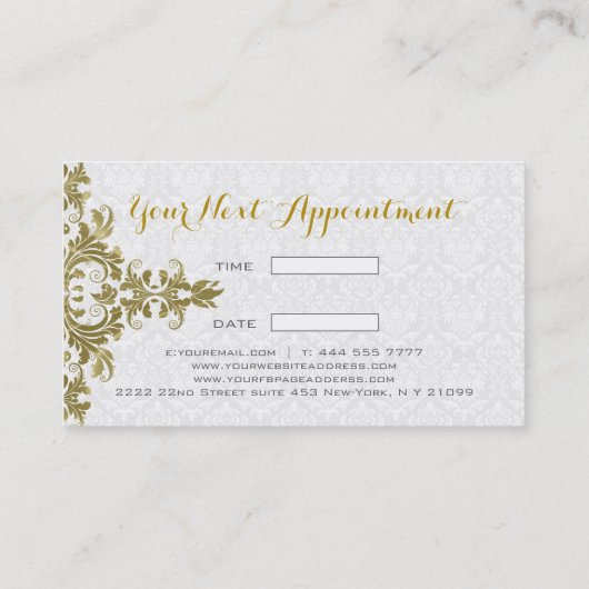Gold Lace White Dammaskers Visitekaartje (Achterkant)