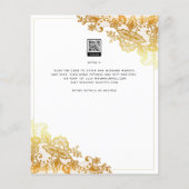 Gold Lace White Wedding Invitation Classic Elegant Flyer (Achterkant)