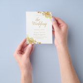 Gold Lace White Wedding Invitation Elegant Classic Flyer (Hand)