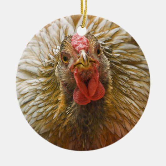 Gold-Laced Wyandotte Chicken Keramisch Ornament (Voorkant)