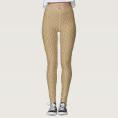Gold Lacrosse White Sticks Patterated Leggings (Voorkant)