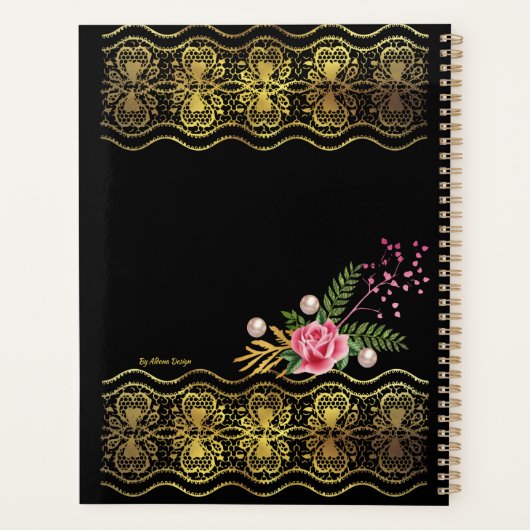 Gold Lacy Effect Planner (Achterkant)