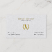 Gold Lady Justice badge Advocaat Visitekaartje (Achterkant)