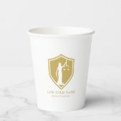 Gold Lady Justice Logo Aangepaste tekst Papieren Bekers (Achterkant)
