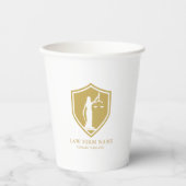 Gold Lady Justice Logo Aangepaste tekst Papieren Bekers (Voorkant)