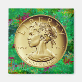 GOLD LADY LIBERTY COIN 2017 MAGNEET (Voorkant)