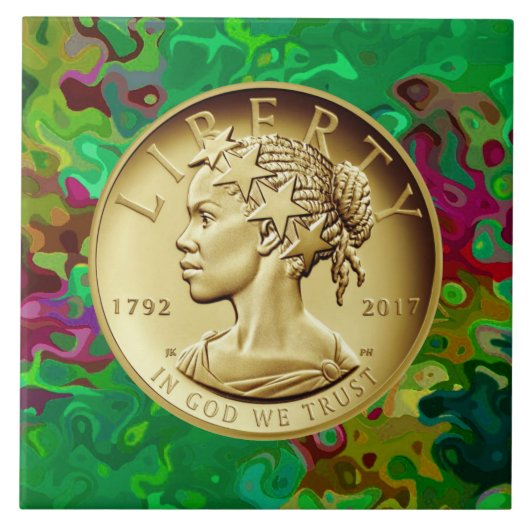 GOLD LADY LIBERTY COIN 2017 TEGELTJE (Voorkant)