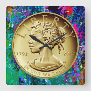 GOLD LADY LIBERTY COIN 2017— VIERKANTE KLOK