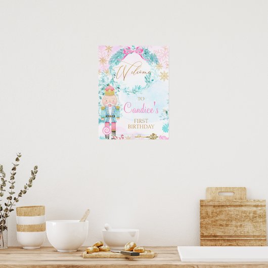 Gold Land Sweets Nutkraker Birthday Welcome Poster (Keuken)