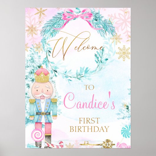 Gold Land Sweets Nutkraker Birthday Welcome Poster (Voorkant)