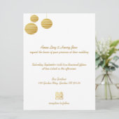 Gold Lantaarn & Double Happiness Wedding Uitnodigi Kaart (Staand voorkant)