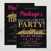 Gold Las Vegas Bachelorette Party Itinerary en Kaart (Voorkant / Achterkant)