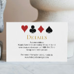 Gold Las Vegas Casino Kaart Suits Wedding Details<br><div class="desc">Verras uw gasten door ze deze fantastische zwarte,  gouden en rode poker speelkaart te sturen met details van de kaart van de behuizing,  samen met hun uitnodiging. Ze hebben de informatie die ze nodig hebben om hun reis te boeken en wachten vol spanning op deze zeker leuke bruiloft!</div>