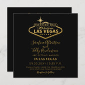 Gold Las Vegas Fabulous Destination Square Wedding Kaart (Voorkant / Achterkant)