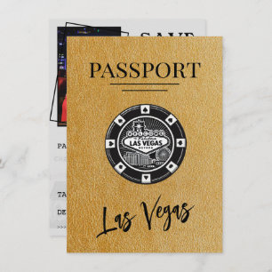 Gold Las Vegas Passport Bewaar de datum Save The Date