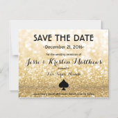 Gold Las Vegas Save the Date (Glam/Classy) Magnetische Uitnodiging (Voorkant)