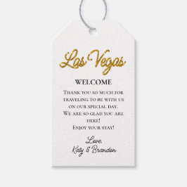 Gold Las Vegas Sparkles Bruiloft Welkom Cadeaulabel