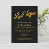 Gold Las Vegas Sparkles Post Wedding Invitation Kaart (Staand voorkant)